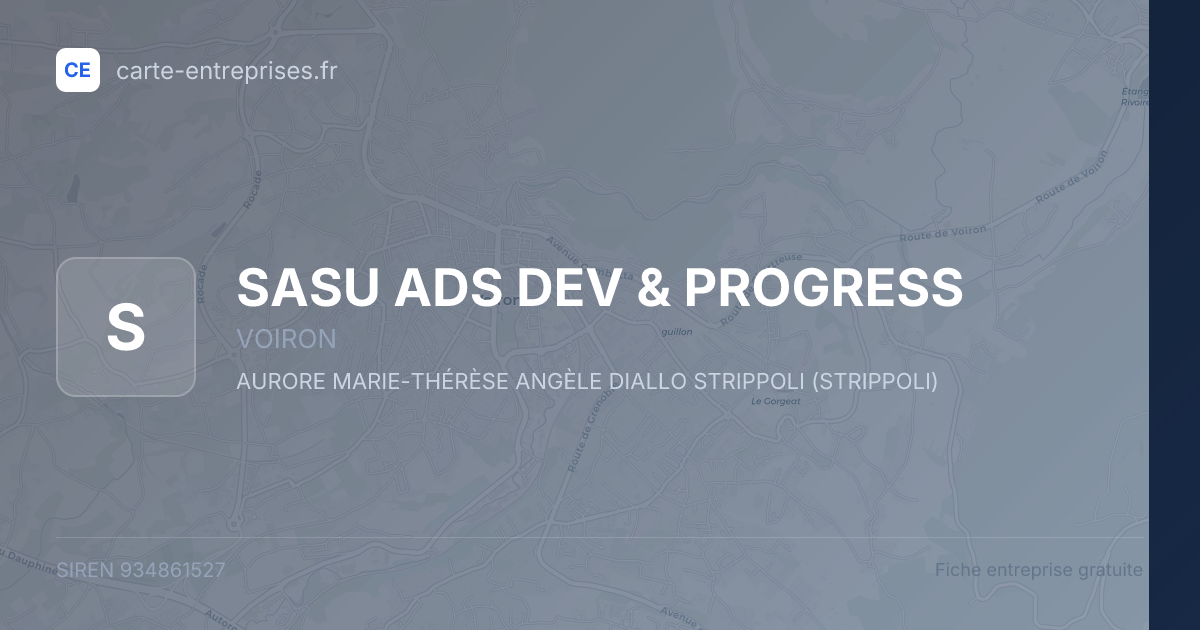 SASU ADS DEV & PROGRESS — 934861527 — fiche entreprise