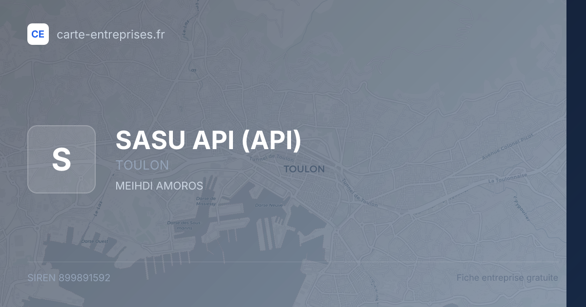 SASU API (API) — 899891592 — fiche entreprise