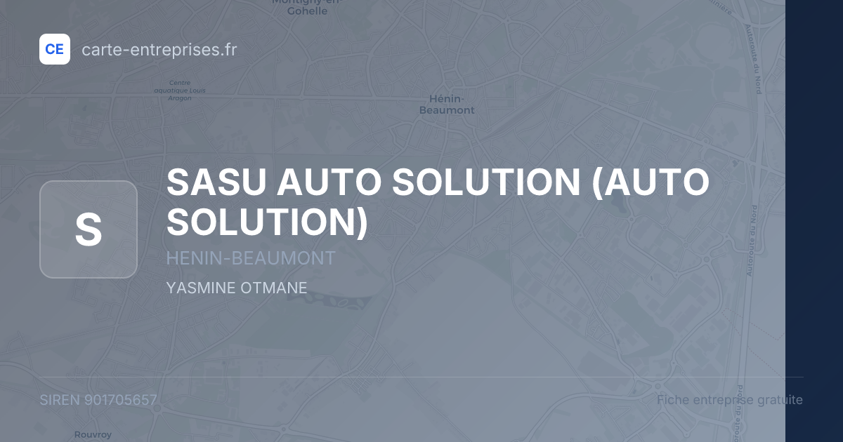 SASU AUTO SOLUTION (AUTO SOLUTION) — 901705657 — fiche entreprise