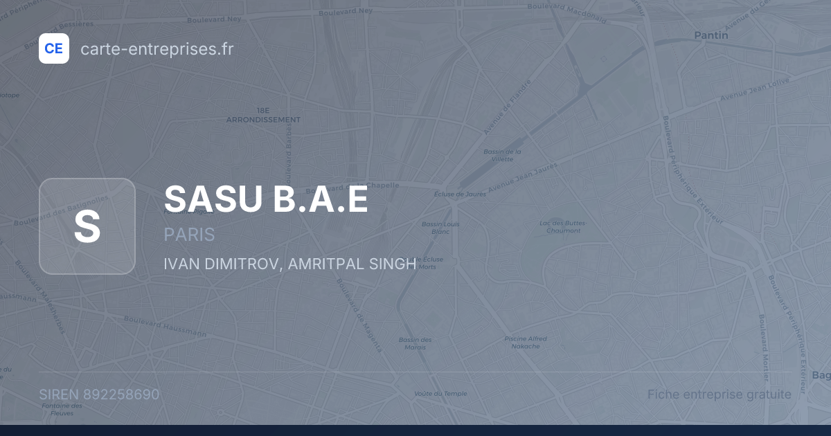 SASU B.A.E — 892258690 — fiche entreprise
