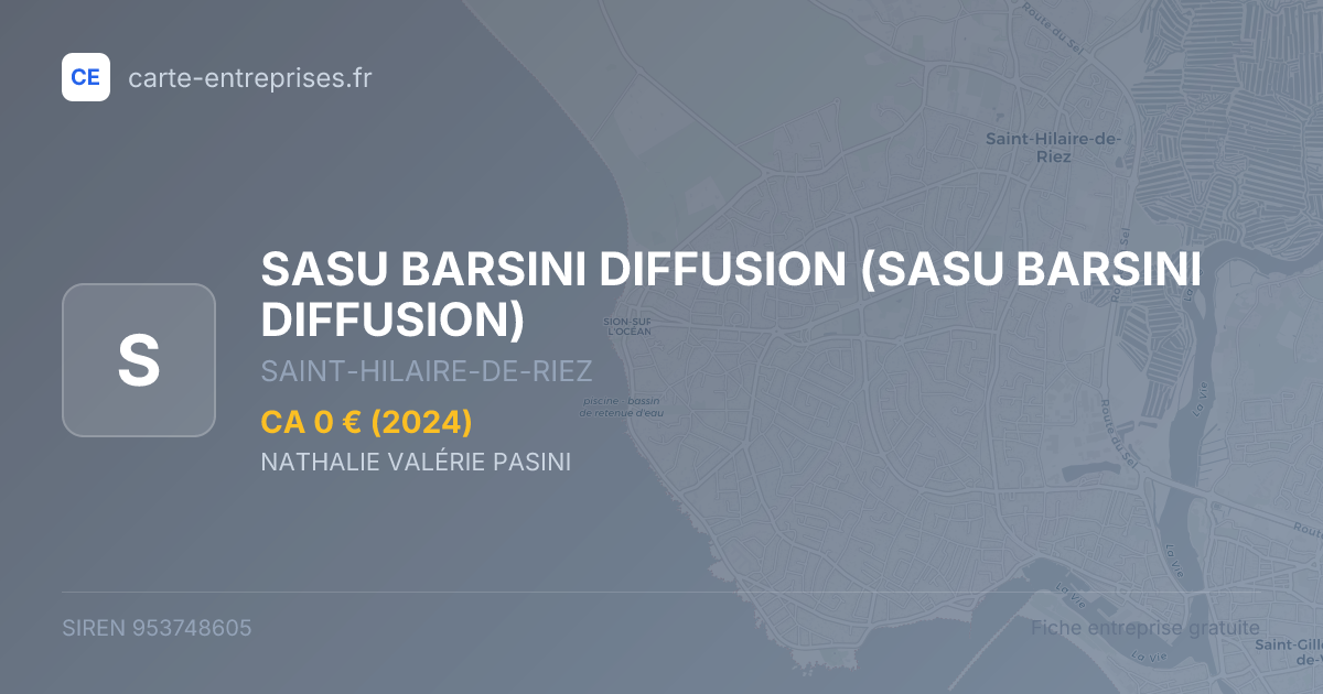 SASU BARSINI DIFFUSION — 953748605 — fiche entreprise