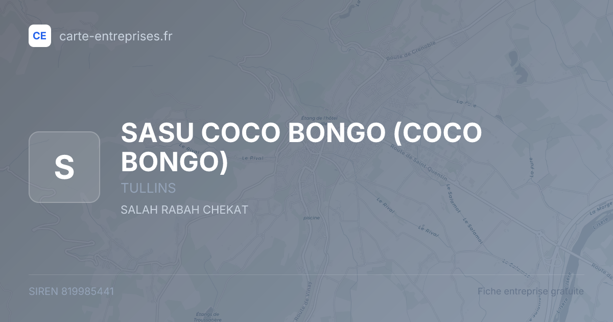 SASU COCO BONGO (COCO BONGO) — 819985441 — fiche entreprise