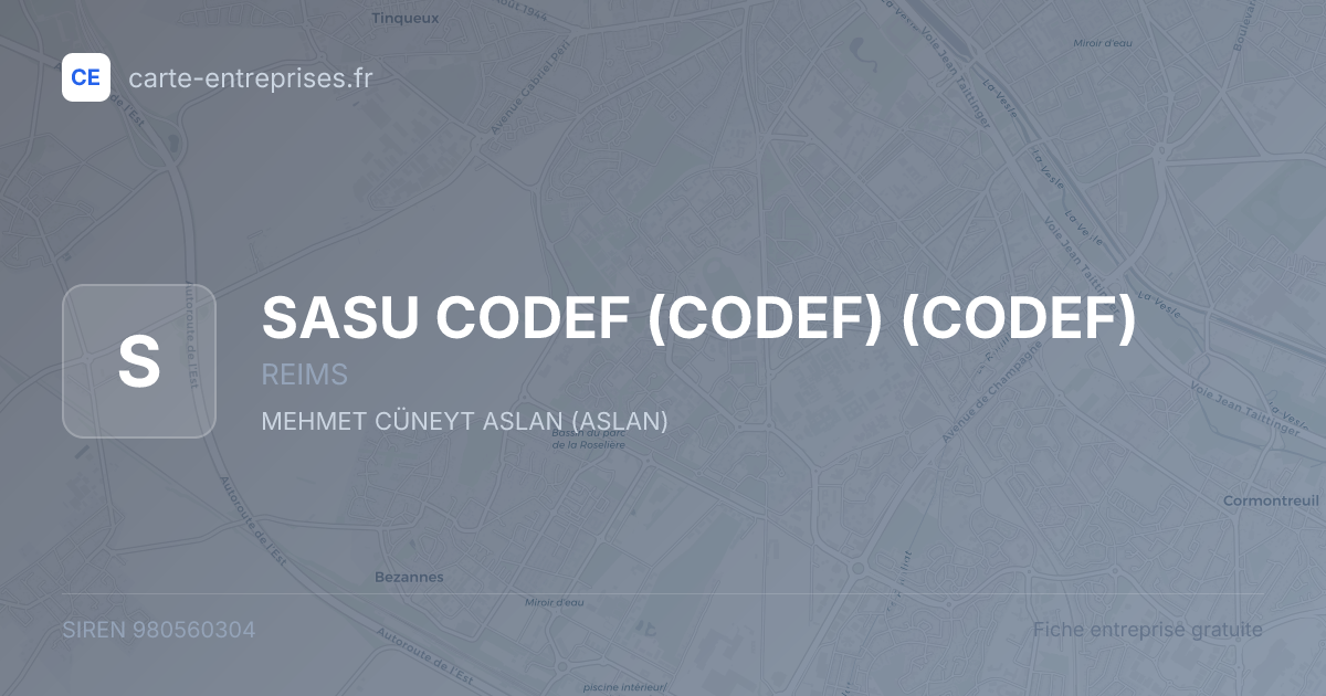 SASU CODEF (CODEF) (CODEF) — 980560304 — fiche entreprise