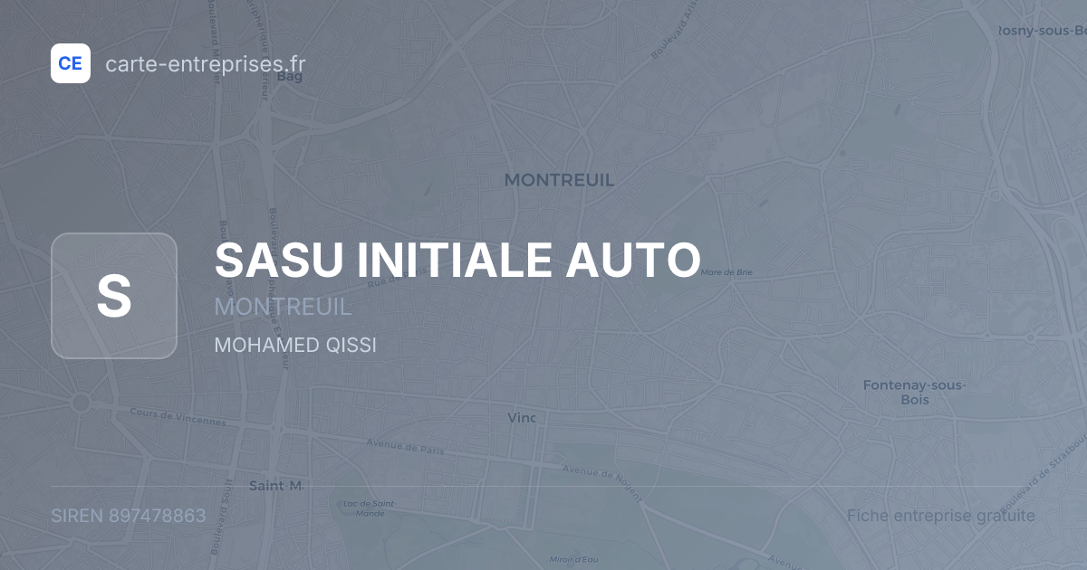 SASU INITIALE AUTO — 897478863 — fiche entreprise
