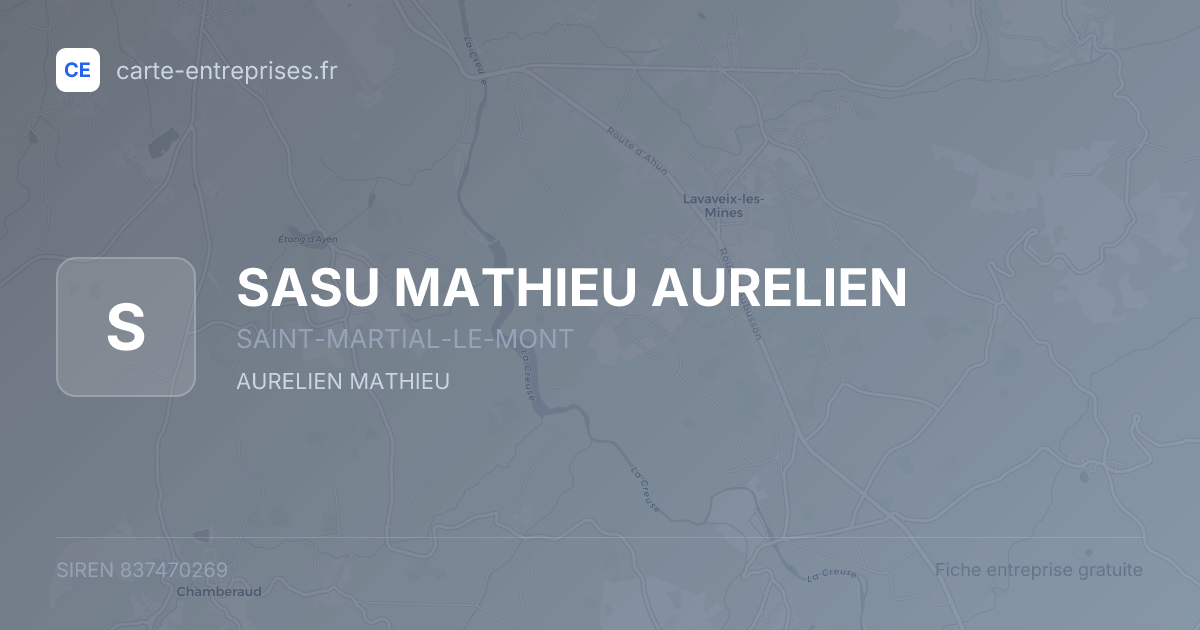 SASU MATHIEU AURELIEN — 837470269 — fiche entreprise