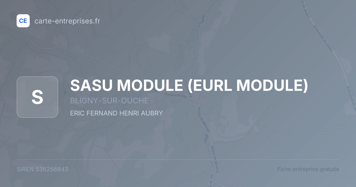 SASU MODULE (EURL MODULE) — 538256843 — fiche entreprise
