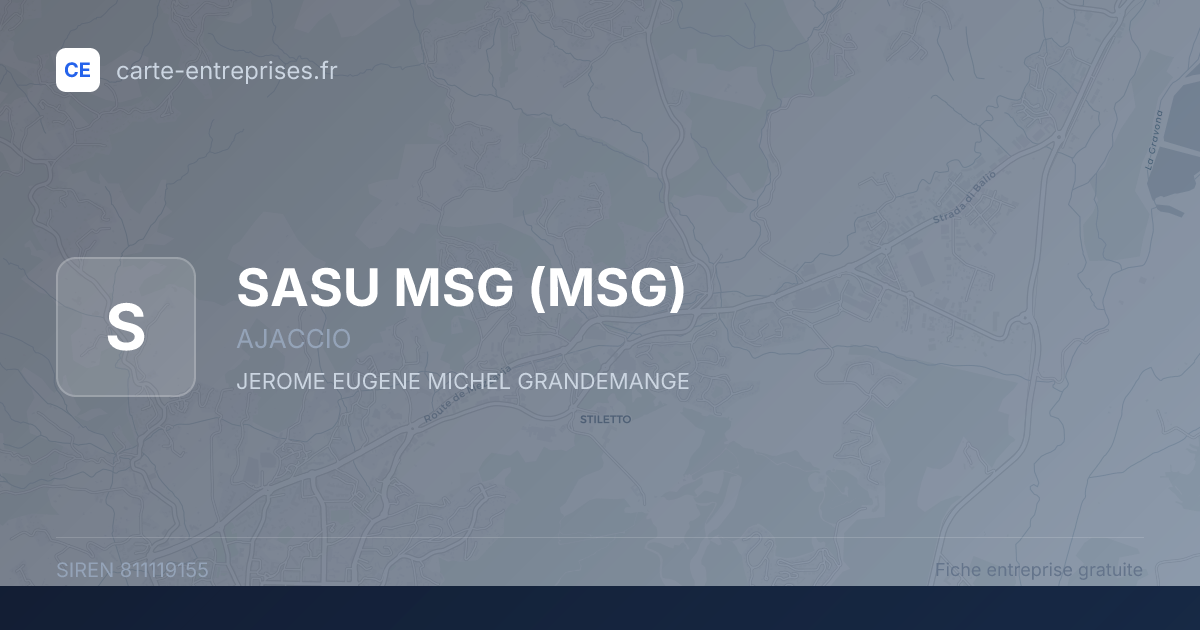 SASU MSG (MSG) — 811119155 — fiche entreprise
