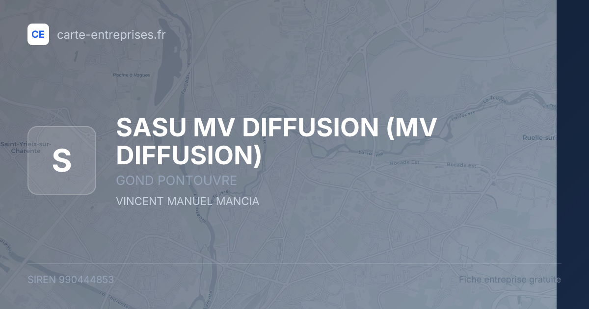 SASU MV DIFFUSION (MV DIFFUSION) — 990444853 — fiche entreprise