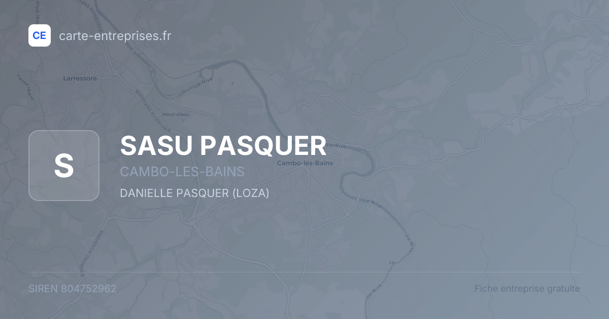 SASU PASQUER — 804752962 — fiche entreprise