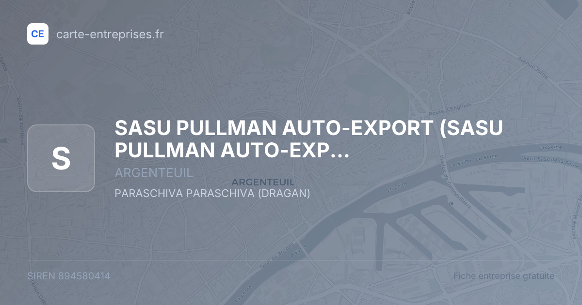SASU PULLMAN AUTO-EXPORT — 894580414 — fiche entreprise
