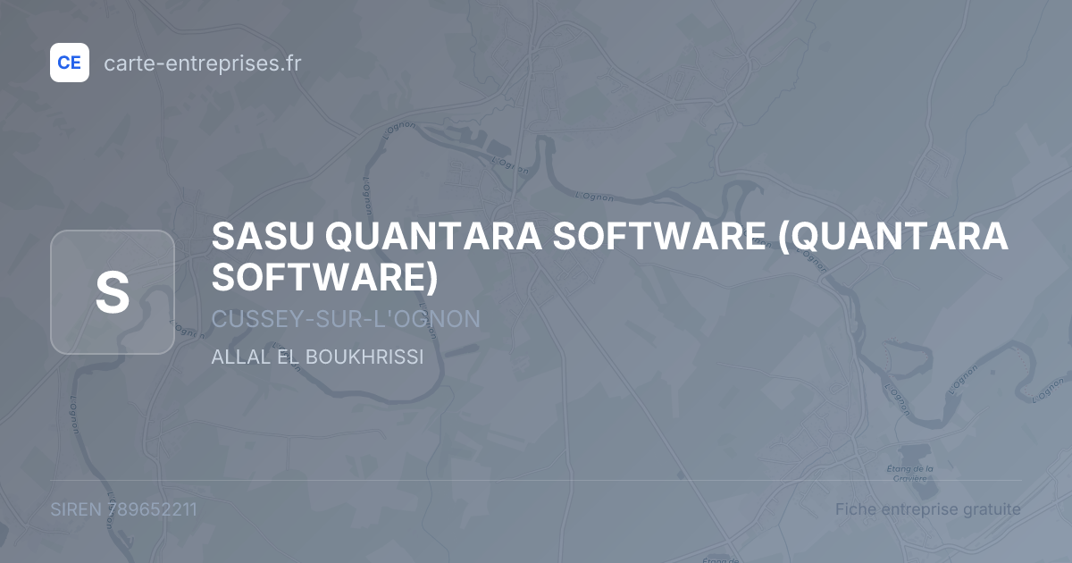 SASU QUANTARA SOFTWARE (QUANTARA SOFTWARE) — 789652211 — fiche entreprise