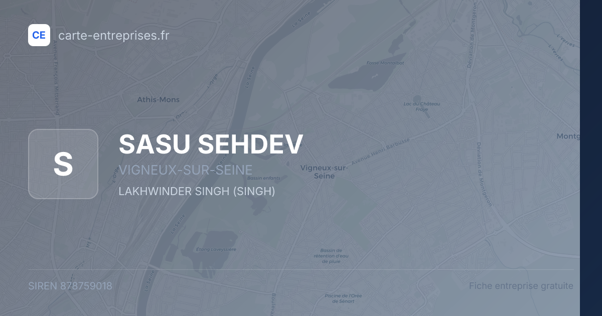 SASU SEHDEV — 878759018 — fiche entreprise