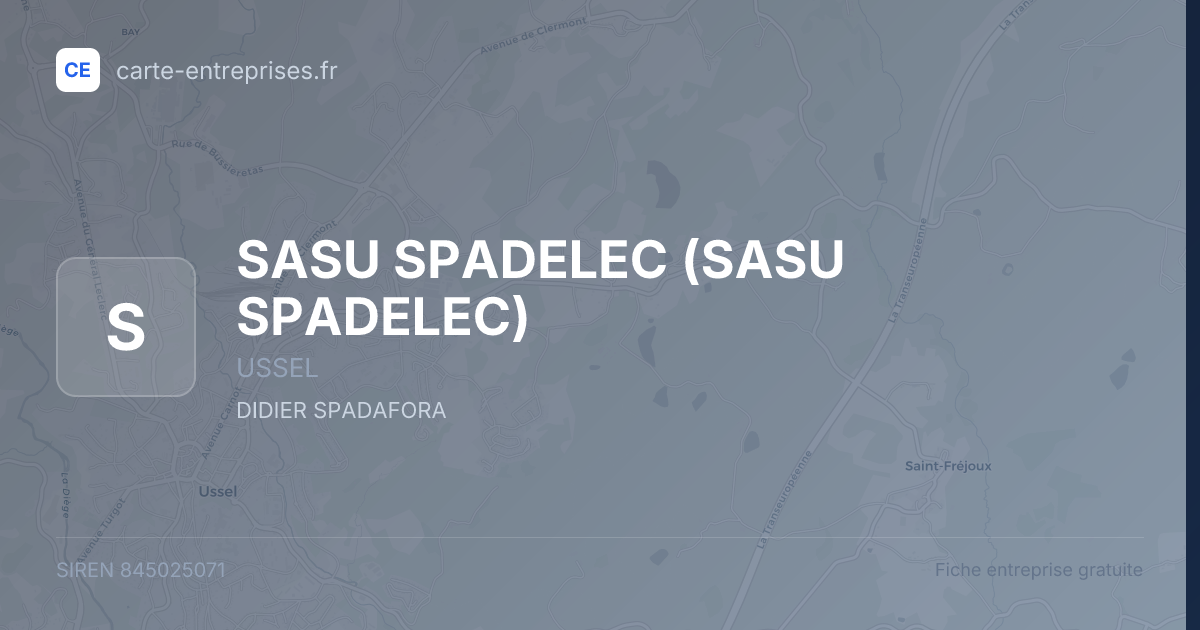 SASU SPADELEC — 845025071 — fiche entreprise