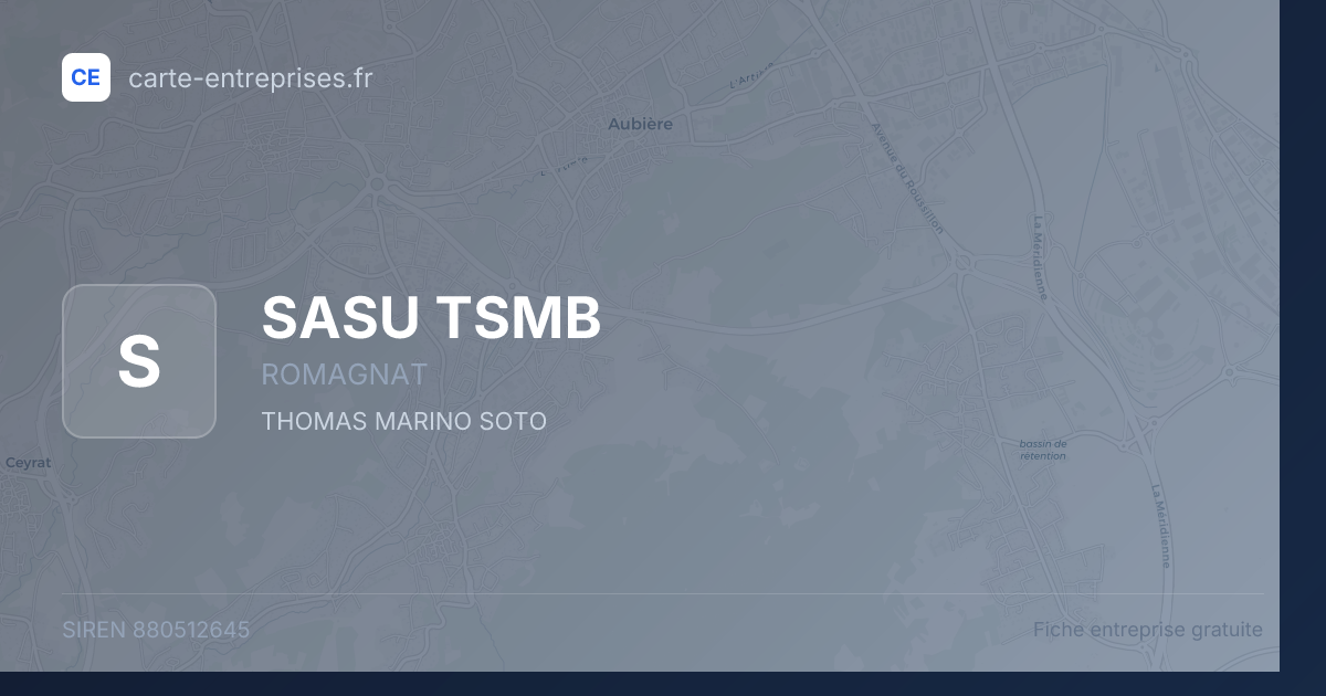 SASU TSMB — 880512645 — fiche entreprise
