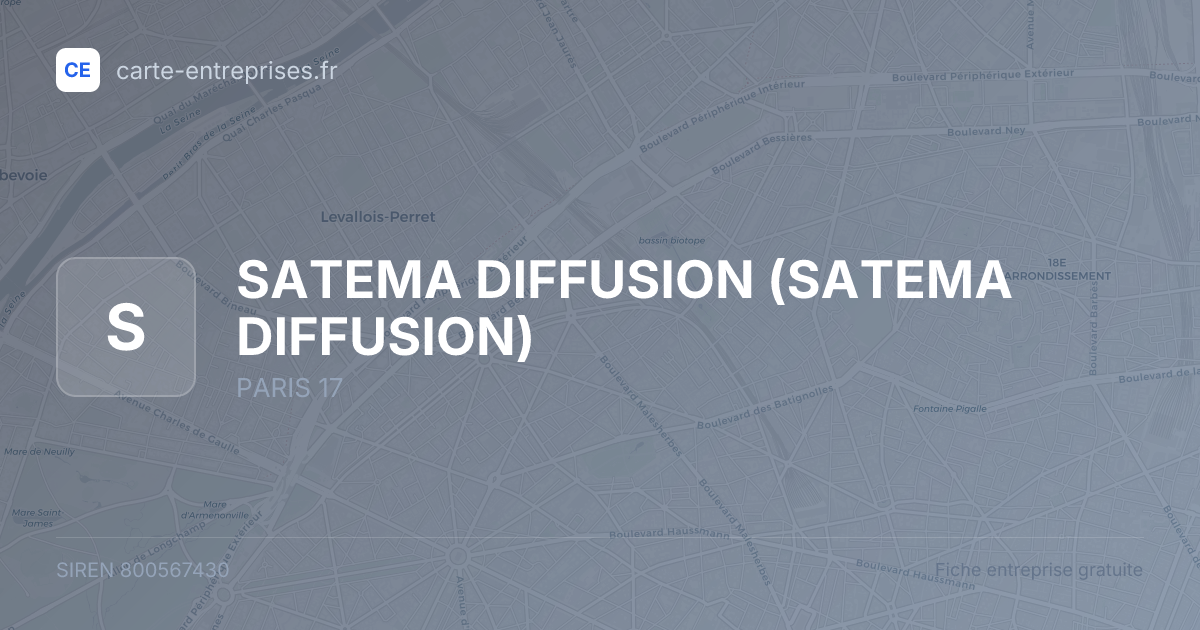 SATEMA DIFFUSION — 800567430 — fiche entreprise
