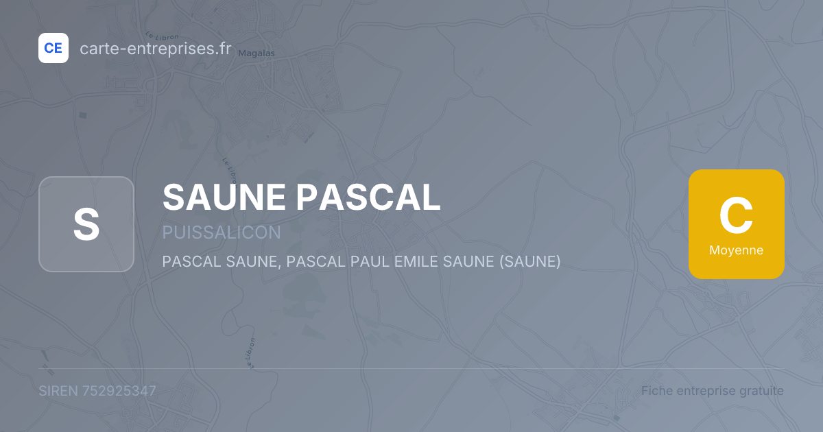 SAUNE PASCAL — 752925347 — fiche entreprise