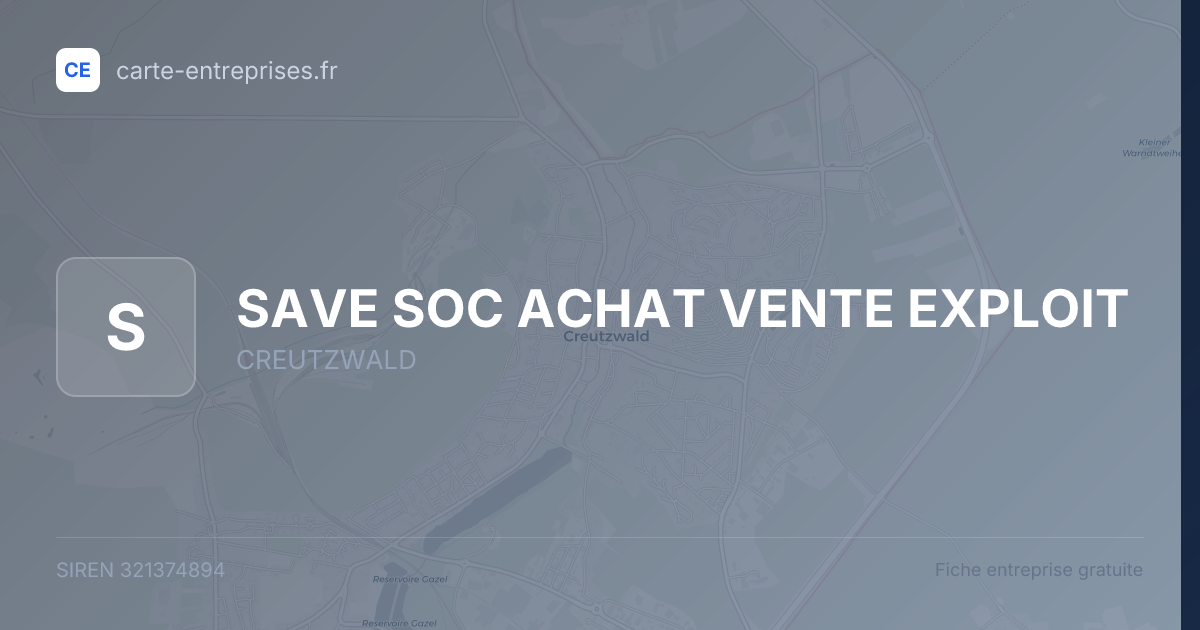 SAVE SOC ACHAT VENTE EXPLOIT — 321374894 — fiche entreprise