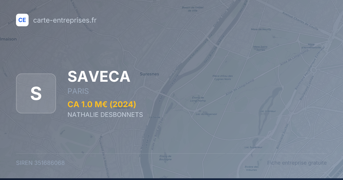 SAVECA — 351686068 — fiche entreprise
