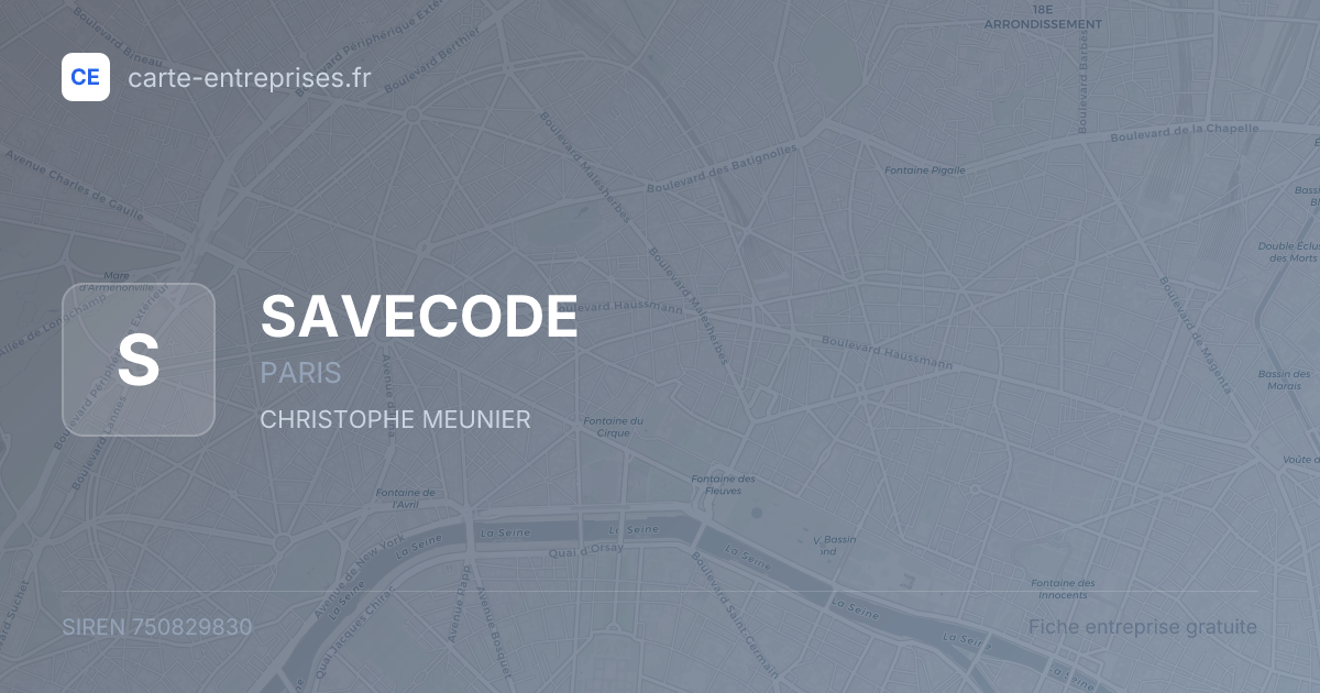 SAVECODE — 750829830 — fiche entreprise