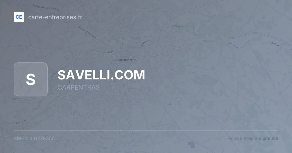 SAVELLI.COM — 431778356 — fiche entreprise