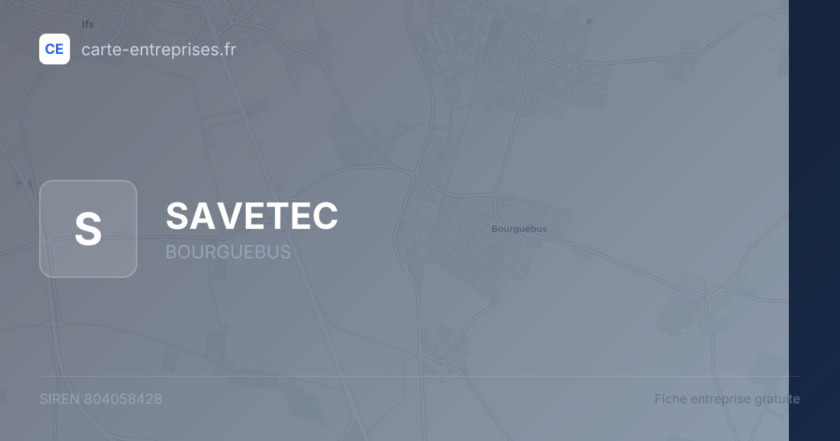 SAVETEC — 804058428 — fiche entreprise