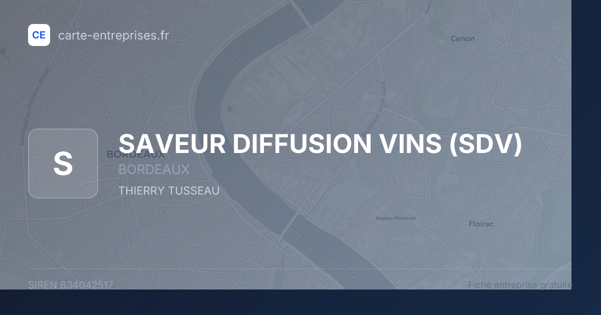 SAVEUR DIFFUSION VINS (SDV) — 834042517 — fiche entreprise