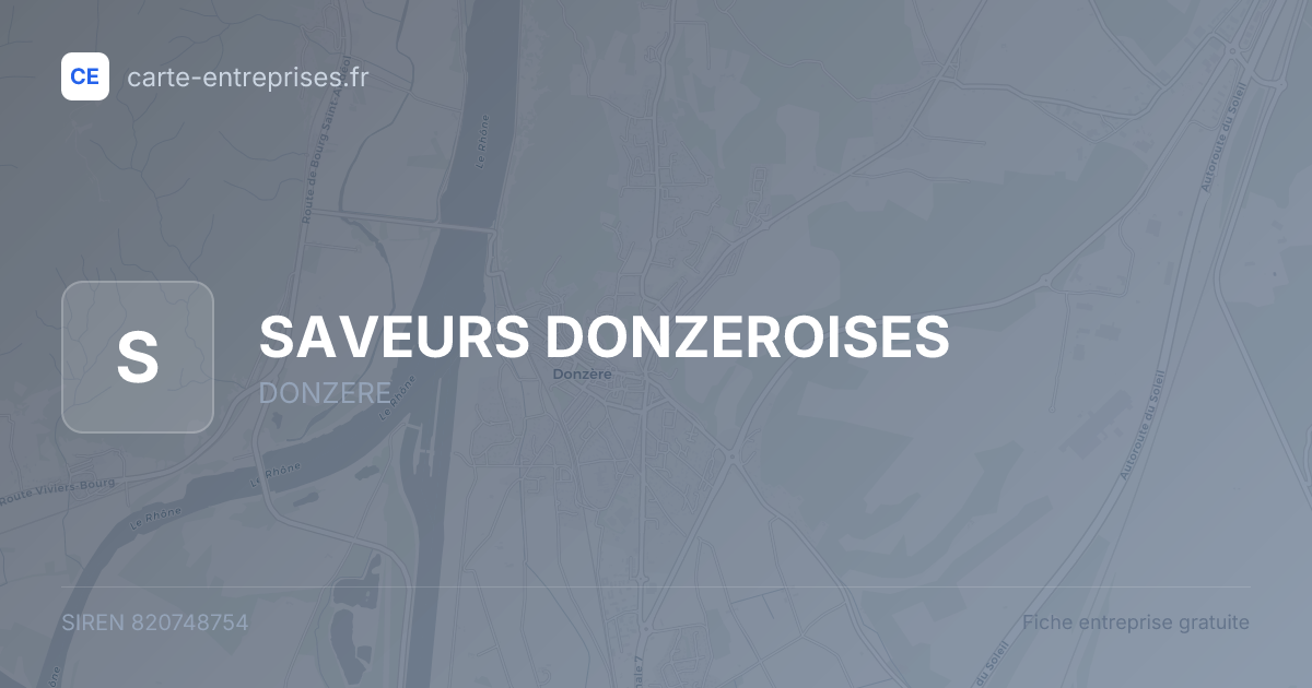 SAVEURS DONZEROISES — 820748754 — fiche entreprise