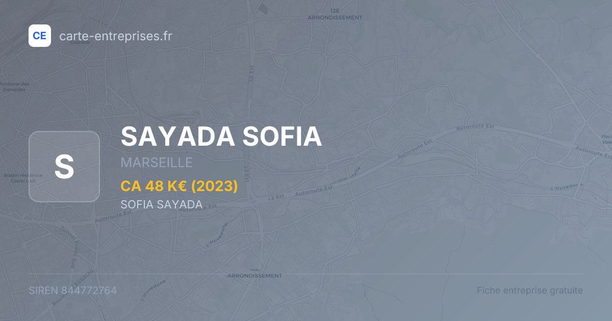 SAYADA SOFIA — 844772764 — fiche entreprise