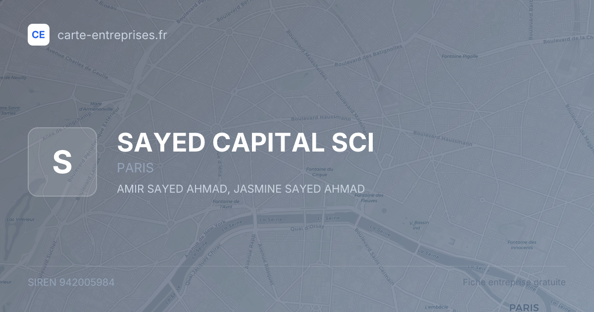 SAYED CAPITAL SCI — 942005984 — fiche entreprise