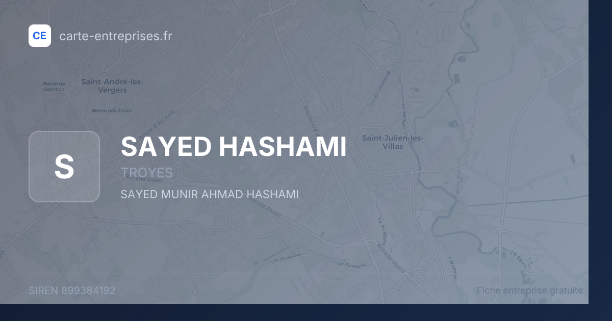 SAYED HASHAMI — 899384192 — fiche entreprise