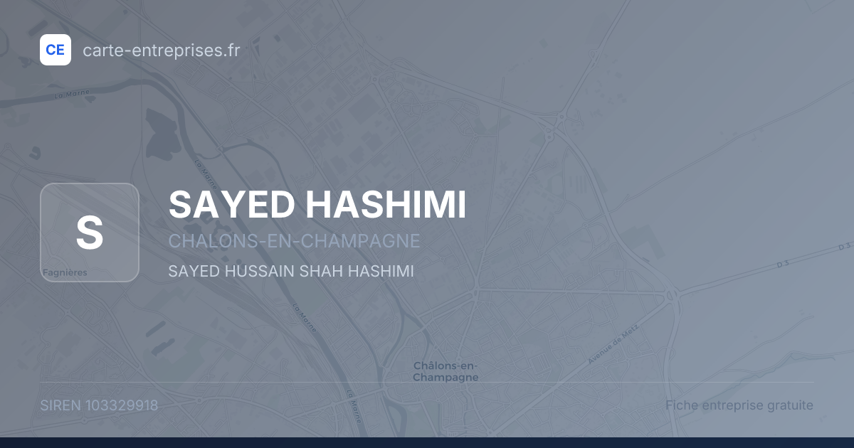 SAYED HASHIMI — 103329918 — fiche entreprise