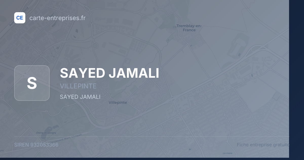 SAYED JAMALI — 932053366 — fiche entreprise