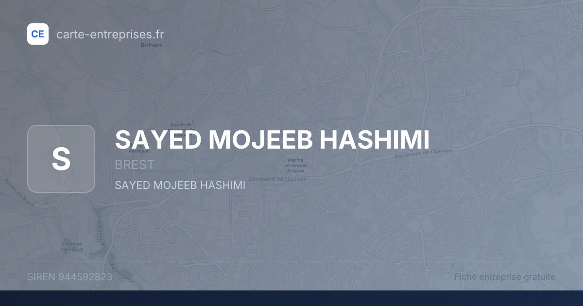 SAYED MOJEEB HASHIMI — 944592823 — fiche entreprise