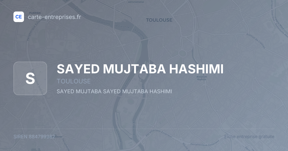 SAYED MUJTABA HASHIMI — 884799982 — fiche entreprise