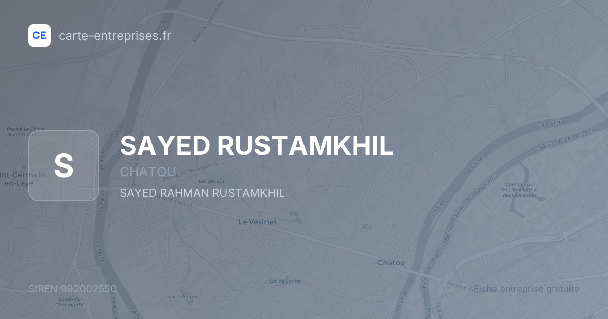 SAYED RUSTAMKHIL — 992002550 — fiche entreprise