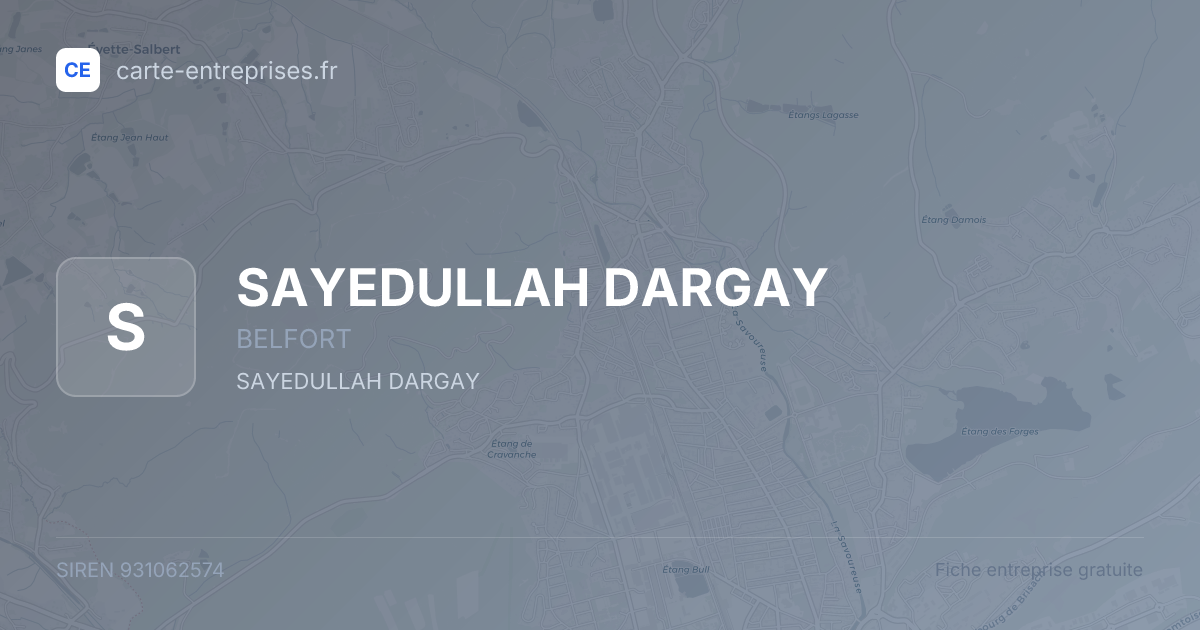 SAYEDULLAH DARGAY — 931062574 — fiche entreprise