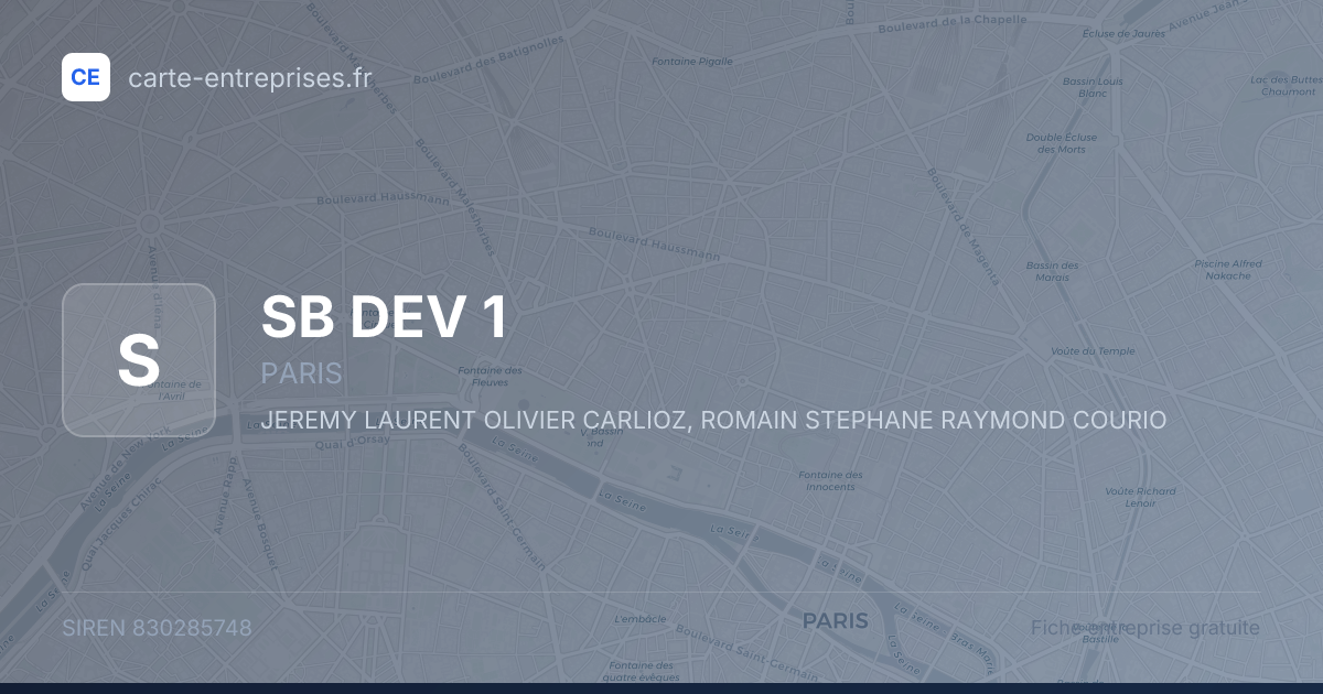SB DEV 1 — 830285748 — fiche entreprise
