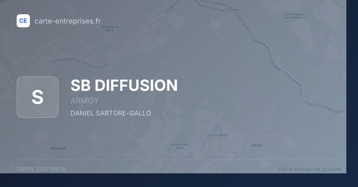 SB DIFFUSION — 310719976 — fiche entreprise