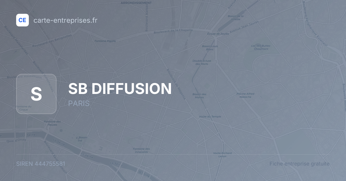 SB DIFFUSION — 444755581 — fiche entreprise