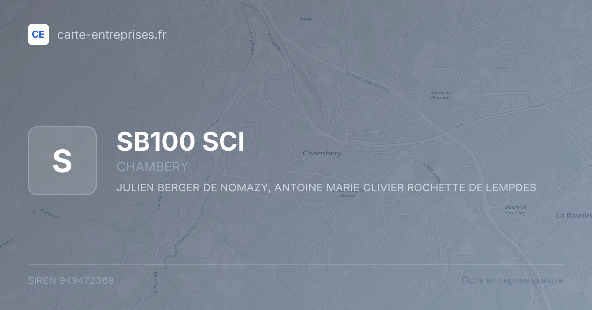 SB100 SCI — 949472369 — fiche entreprise