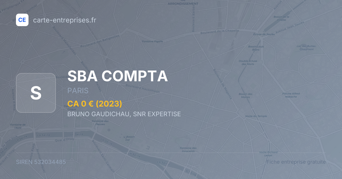 SBA COMPTA — 532034485 — fiche entreprise