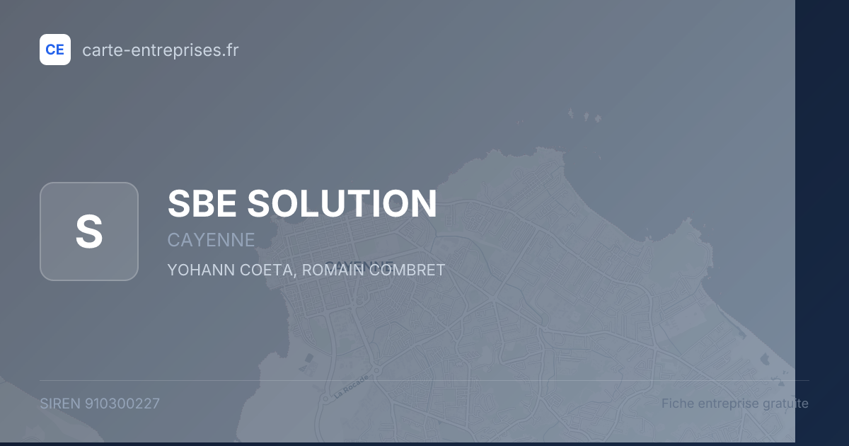 SBE SOLUTION — 910300227 — fiche entreprise