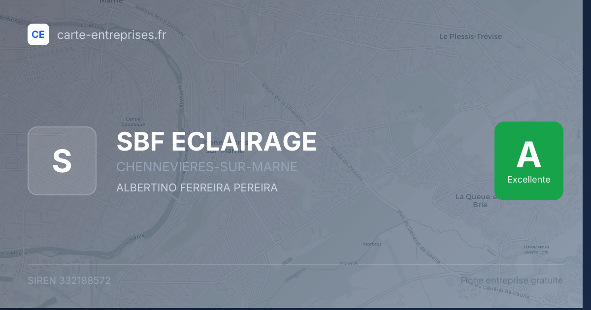 SBF ECLAIRAGE — 332188572 — fiche entreprise