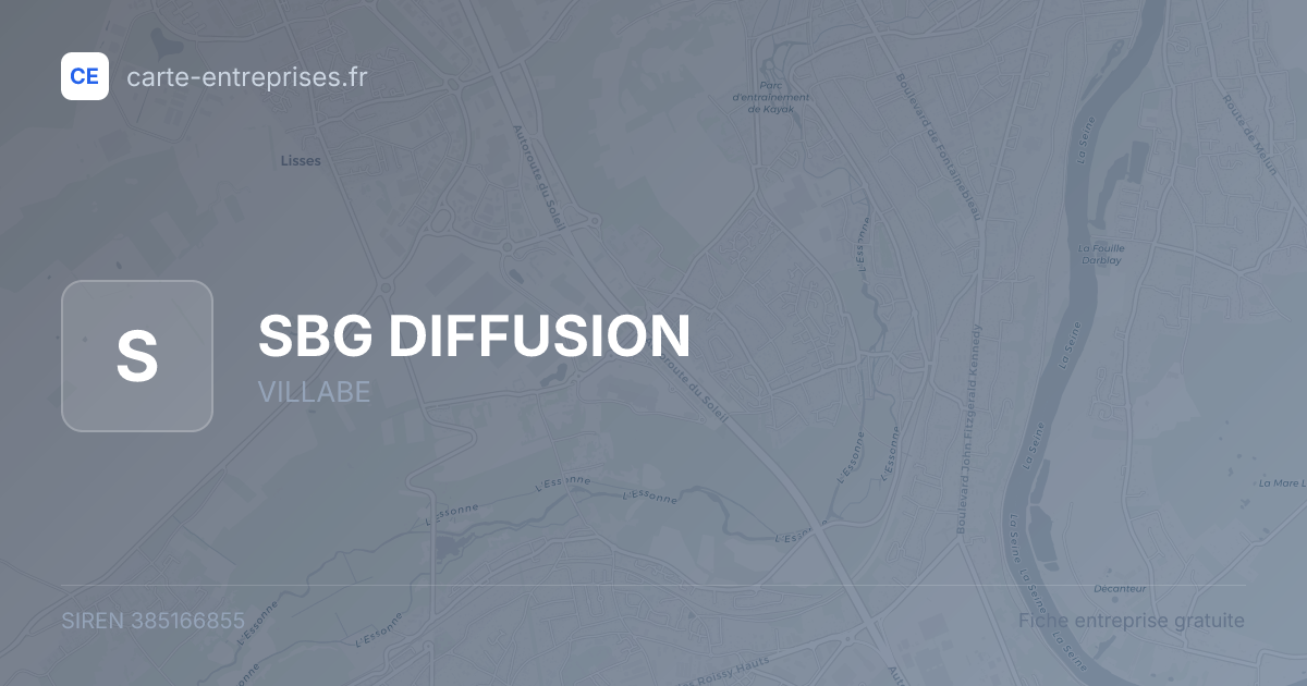 SBG DIFFUSION — 385166855 — fiche entreprise