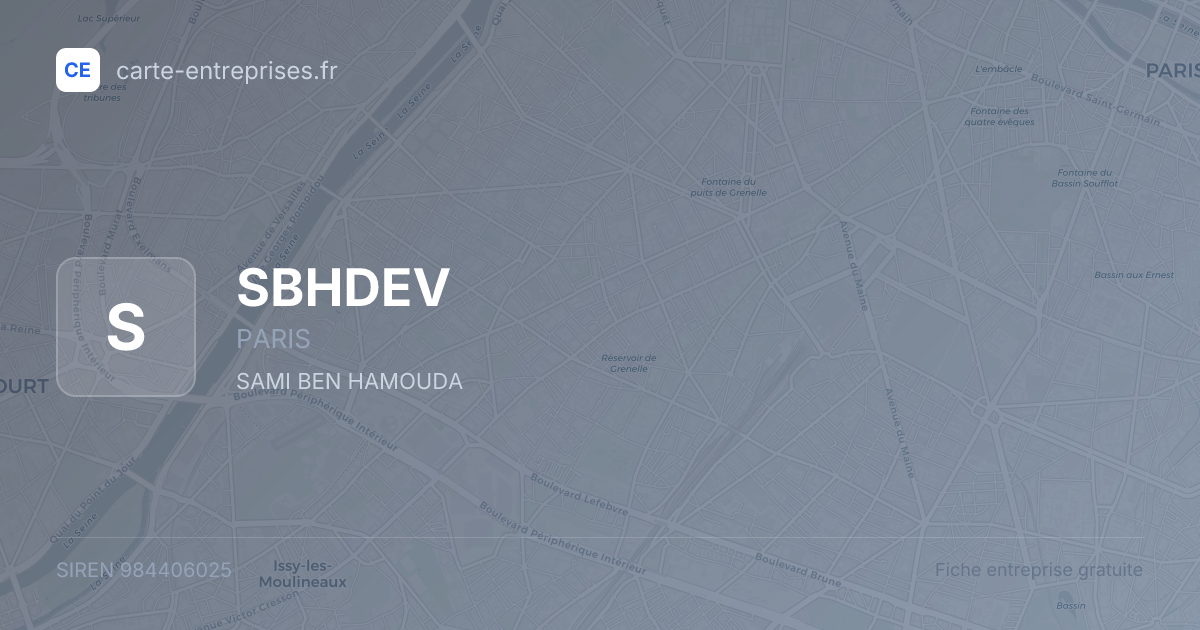 SBHDEV — 984406025 — fiche entreprise