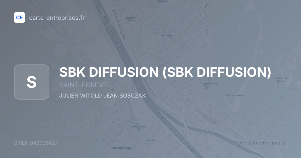 SBK DIFFUSION — 842026627 — fiche entreprise