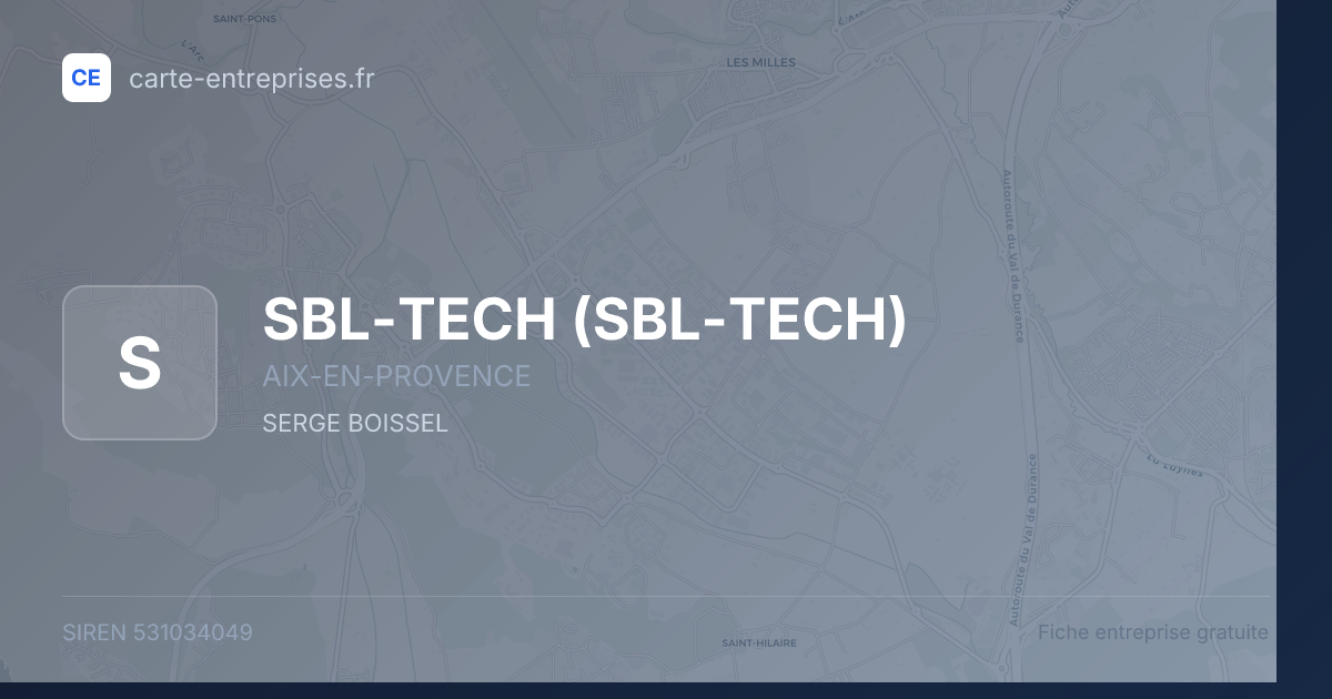 SBL-TECH — 531034049 — fiche entreprise