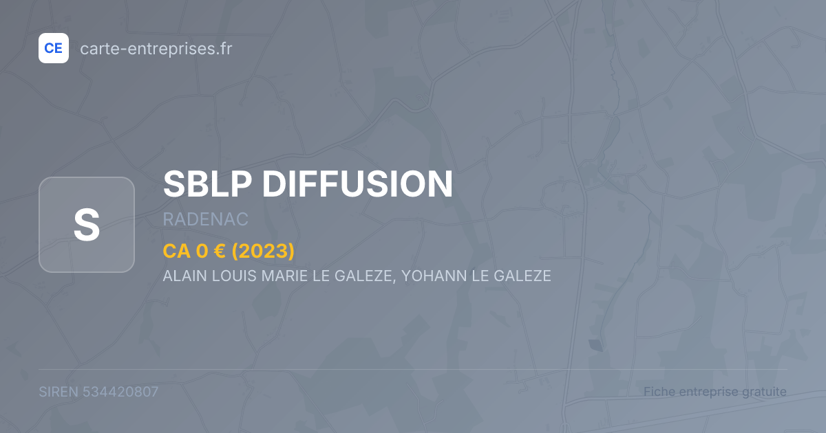 SBLP DIFFUSION — 534420807 — fiche entreprise