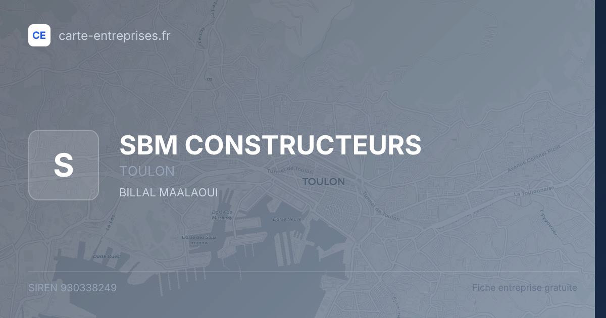 SBM CONSTRUCTEURS — 930338249 — fiche entreprise