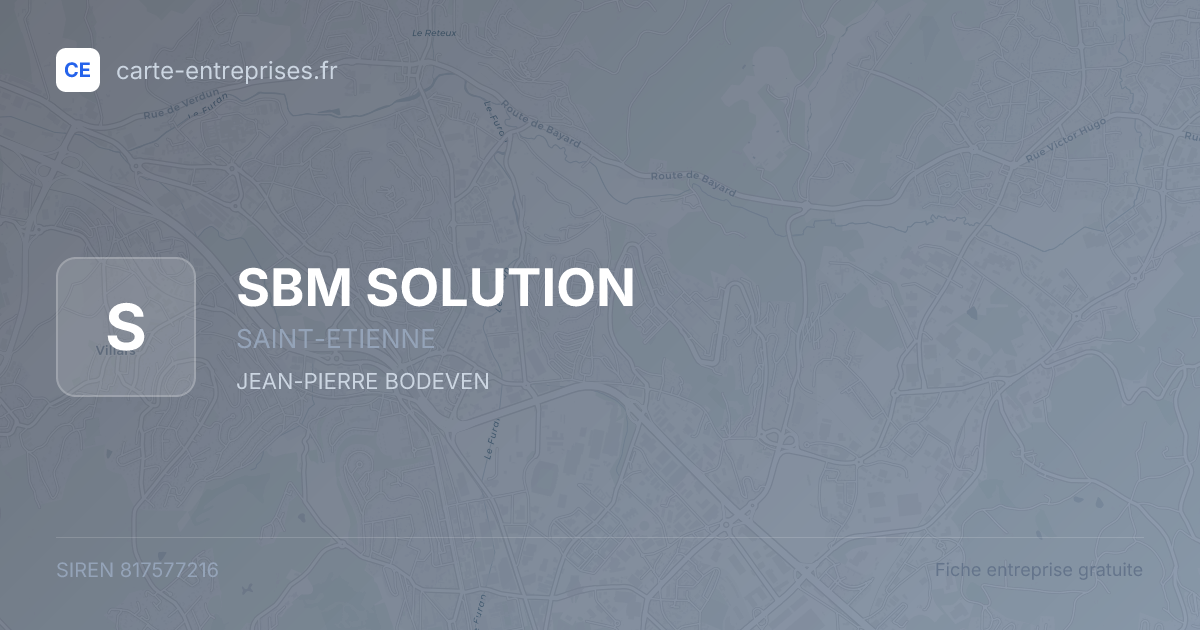 SBM SOLUTION — 817577216 — fiche entreprise